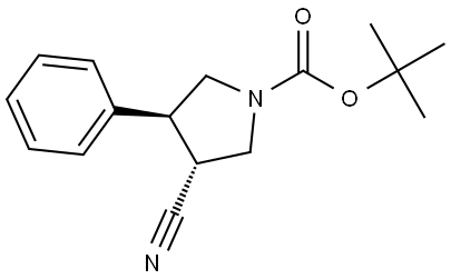 1,1-Dimethylethyl (3R,4S)-3-cyano-4-phenyl-1-pyrrolidinecarboxylate Struktur