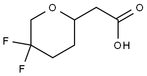 2-(5,5-Difluorotetrahydro-2H-pyran-2-yl)acetic acid Struktur