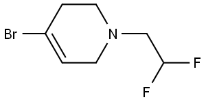 Pyridine, 4-bromo-1-(2,2-difluoroethyl)-1,2,3,6-tetrahydro- Struktur