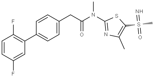 [1,1′-Biphenyl]-4-acetamide, 2′,5′-difluoro-N-methyl-N-[4-methyl-5-[[S(S)]-S-methylsulfonimidoyl]-2-thiazolyl]- Struktur