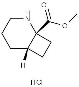 rel-Methyl (1R,6S)-2-azabicyclo[4.2.0]octane-1-carboxylate hydrochloride Struktur