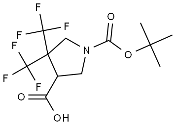 1-(1,1-Dimethylethyl) 4,4-bis(trifluoromethyl)-1,3-pyrrolidinedicarboxylate Struktur
