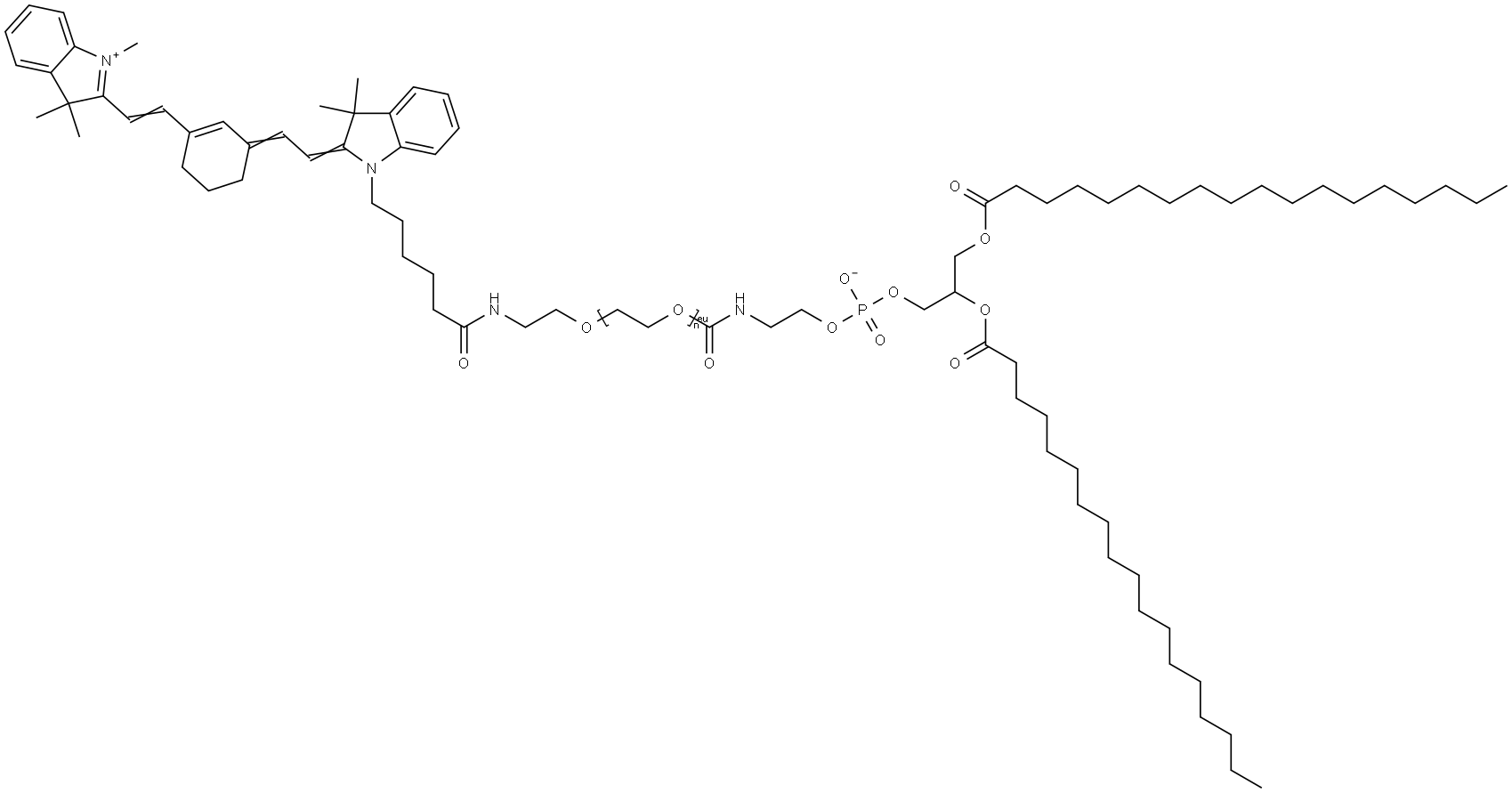 18:0 PE PEG(2000)-N-Cy7 Struktur