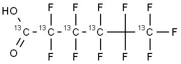 Perfluoro-n-[1,2,3,4,6-13C5]hexanoic acid Struktur