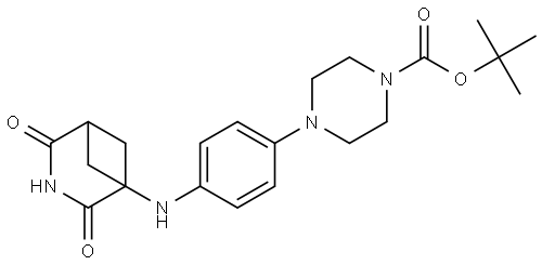 tert-butyl 4-(4-((2,4-dioxo-3-azabicyclo[3.1.1]heptan-1-yl)amino)phenyl)piperazine-1-carboxylate Struktur