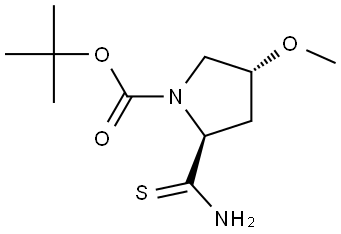 (2S,4R)-tert-Butyl 2-carbamothioyl-4-methoxypyrrolidine-1-carboxylate Struktur