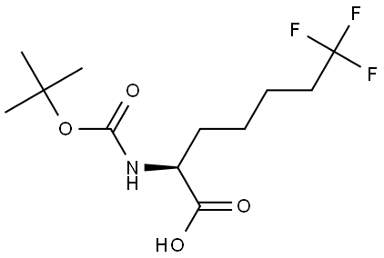 (S)-2-((tert-Butoxycarbonyl)amino)-7,7,7-trifluoroheptanoic acid Struktur
