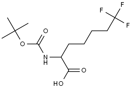 2-((tert-Butoxycarbonyl)amino)-7,7,7-trifluoroheptanoic acid Struktur