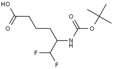 5-((tert-Butoxycarbonyl)amino)-6,6-difluorohexanoic acid Struktur