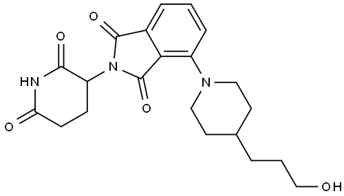 2-(2,6-dioxopiperidin-3-yl)-4-(3-(hydroxymethyl)pyrrolidin-1-yl)isoindoline-1,3-dione Struktur