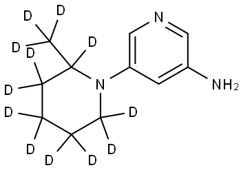 5-(2-(methyl-d3)piperidin-1-yl-2,3,3,4,4,5,5,6,6-d9)pyridin-3-amine Struktur
