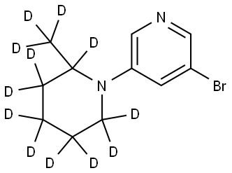 3-bromo-5-(2-(methyl-d3)piperidin-1-yl-2,3,3,4,4,5,5,6,6-d9)pyridine Struktur