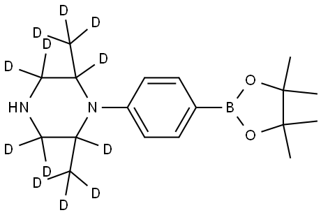 2,6-bis(methyl-d3)-1-(4-(4,4,5,5-tetramethyl-1,3,2-dioxaborolan-2-yl)phenyl)piperazine-2,3,3,5,5,6-d6 Structure