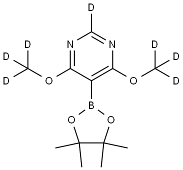 4,6-bis(methoxy-d3)-5-(4,4,5,5-tetramethyl-1,3,2-dioxaborolan-2-yl)pyrimidine-2-d Struktur
