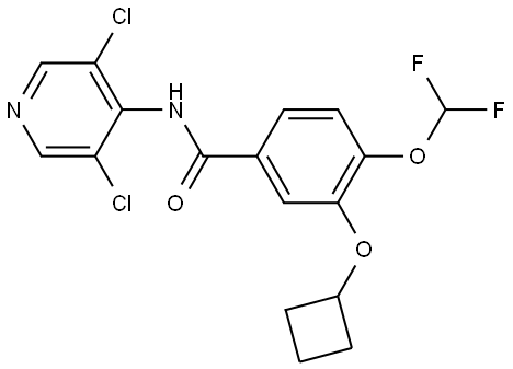 N-(3,5-dichloropyridin-4-yl)-4-(difluoromethoxy)-3-methoxybenzamide Struktur
