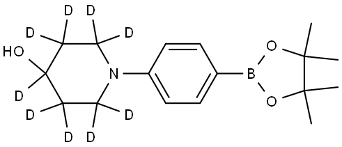 1-(4-(4,4,5,5-tetramethyl-1,3,2-dioxaborolan-2-yl)phenyl)piperidin-2,2,3,3,4,5,5,6,6-d9-4-ol Structure