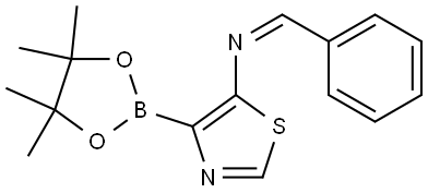 (Z)-1-phenyl-N-(4-(4,4,5,5-tetramethyl-1,3,2-dioxaborolan-2-yl)thiazol-5-yl)methanimine Struktur