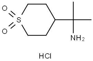 4-(2-Aminopropan-2-yl)tetrahydro-2H-thiopyran 1,1-dioxide hydrochloride Struktur