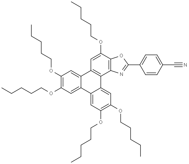 Benzonitrile, 4-[2,3,6,7,10-pentakis(pentyloxy)triphenyleno[1,2-d]oxazol-12-yl]- Structure
