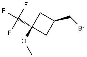 cis-3-(bromomethyl)-1-methoxy-1-(trifluoromethyl)cyclobutane Struktur