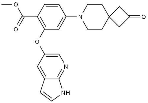 Methyl 2-[(7-Azaindole-5-yl)oxy]-4-(2-oxo-7-azaspiro[3.5]nonan-7-yl)benzoate Struktur