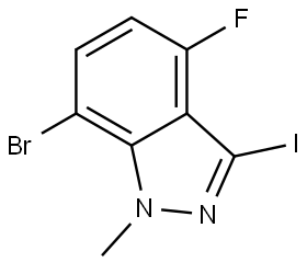 7-Bromo-4-fluoro-3-iodo-1-methyl-1H-indazole Struktur