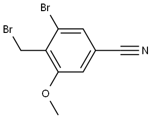 Benzonitrile, 3-bromo-4-(bromomethyl)-5-methoxy- Struktur