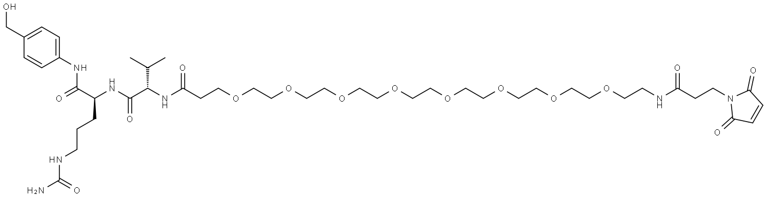 Mal-amide-PEG8-Val-Cit-PAB-OH Struktur