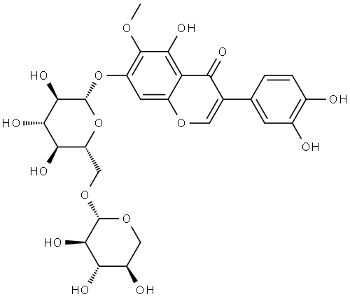 3'-Hydroxytectorigenin-7-O-β-D-xylosyl-(1→6)-β-D-glucopyranoside Struktur