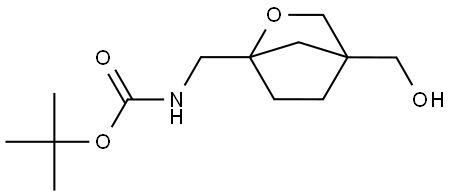 tert-Butyl ((4-(hydroxymethyl)-2-oxabicyclo[2.2.1]heptan-1-yl)methyl)carbamate Struktur