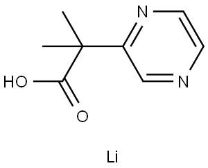 Lithium 2-methyl-2-(pyrazin-2-yl)propanoate Struktur
