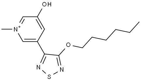 Pyridinium, 5-[4-(hexyloxy)-1,2,5-thiadiazol-3-yl]-3-hydroxy-1-methyl- Struktur