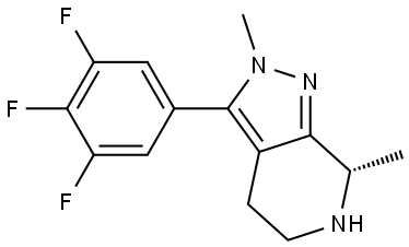 (S)-2,7-dimethyl-3-(3,4,5-trifluorophenyl)-4,5,6,7-tetrahydro-2H-pyrazolo[3,4-c]pyridine Struktur
