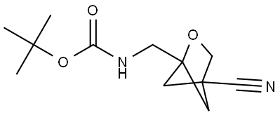 tert-Butyl ((4-cyano-2-oxabicyclo[2.1.1]hexan-1-yl)methyl)carbamate Struktur
