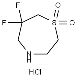 6,6-difluoro-1,4-thiazepane 1,1-dioxide hydrochloride Struktur