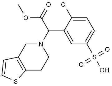 Thieno[3,2-c]pyridine-5(4H)-acetic acid, α-(2-chloro-5-sulfophenyl)-6,7-dihydro-, 5-methyl ester Struktur