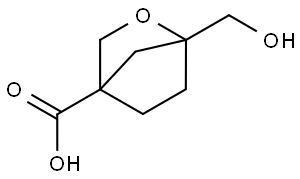 1-(Hydroxymethyl)-2-oxabicyclo[2.2.1]heptane-4-carboxylic acid Struktur