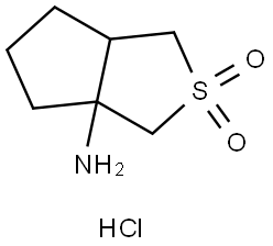 3a-Aminohexahydro-1H-cyclopenta[c]thiophene 2,2-dioxide hydrochloride Struktur