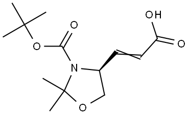 (S,E)-3-(3-(tert-Butoxycarbonyl)-2,2-dimethyloxazolidin-4-yl)acrylic acid Struktur