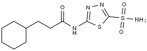 Cyclohexanepropanami?de, N-?[5-?(aminosulfonyl)?-?1,?3,?4-?thiadiazol-?2-?yl]?- Struktur