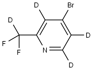 4-bromo-2-(difluoromethyl-d)pyridine-3,5,6-d3 Struktur