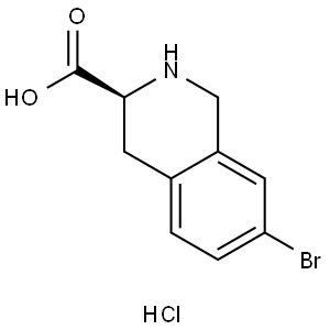 (S)-7-bromo-1,2,3,4-tetrahydroisoquinoline-3-carboxylic acid hydrochloride Struktur
