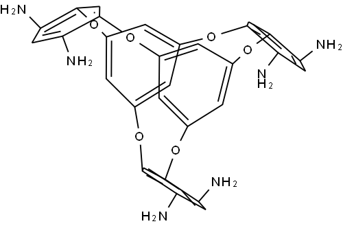 4,6,16,18,31,33-hexamino-2,8,14,20,29,35-hexaoxabicyclocalix[4]arene Struktur