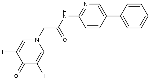 1(4H)-Pyridineacetamide, 3,5-diiodo-4-oxo-N-(5-phenyl-2-pyridinyl)-|化合物 WHN-88