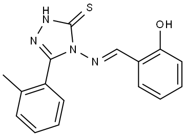 2-(((3-MERCAPTO-5-(2-METHYLPHENYL)-4H-1,2,4-TRIAZOL-4-YL)IMINO)METHYL)PHENOL Struktur