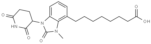 8-(1-(2,6-Dioxopiperidin-3-yl)-3-methyl-2-oxo-2,3-dihydro-1H-benzo[d]imidazol-4-yl)octanoic acid Struktur