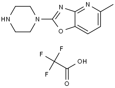 5-methyl-2-(piperazin-1-yl)oxazolo[4,5-b]pyridine 2,2,2-trifluoroacetate Struktur