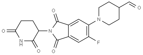 1-(2-(2,6-Dioxopiperidin-3-yl)-6-fluoro-1,3-dioxoisoindolin-5-yl)piperidine-4-carbaldehyde Struktur