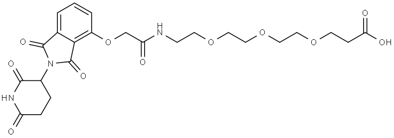 1-((2-(2,6-dioxopiperidin-3-yl)-1,3-dioxoisoindolin-4-yl)oxy)-2-oxo-6,9,12-trioxa-3-azapentadecan-15-oic acid Struktur