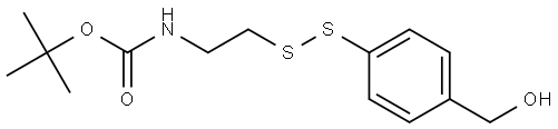 4-((2-(t-Butyloxycarbonylamino)ethyl)disulfanyl)benZylalcohol (Boc-NH-SS-BZl-OH) Struktur